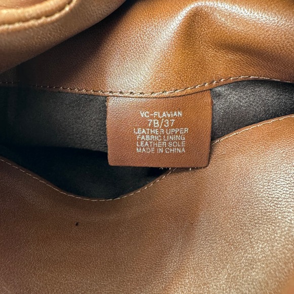 Vince Camuto Flavian Riding Boots Buckle Knee High Leather Black Brown Size 7B - Picture 12 of 12